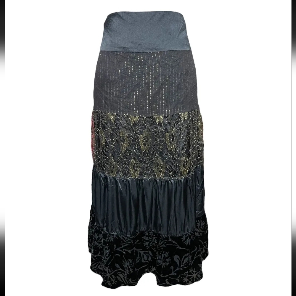 Spenser Jeremy Silk Lace Maxi Skirt Y2K